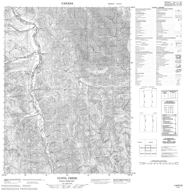 116P15 - VUNTA CREEK - Topographic Map