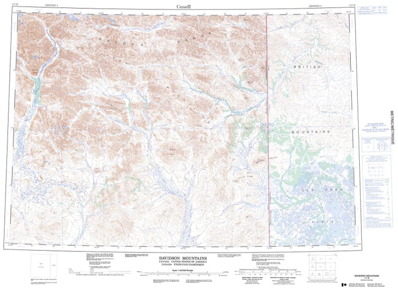 117B - DAVIDSON MOUNTAINS - Topographic Map