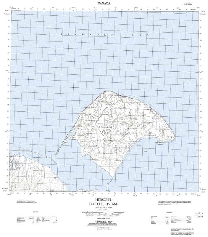117D12E - HERSCHEL ISLAND - Topographic Map