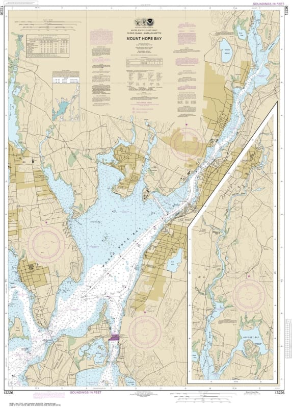 NOAA Chart 13226 Nautical Chart of Mount Hope Bay NOAA charts portray