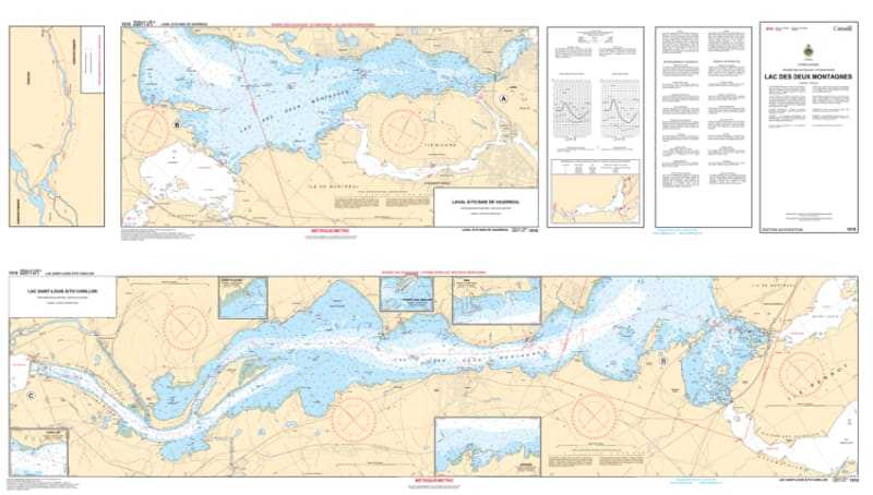 1510 Lac des Deux Montagnes Nautical Chart - An official Canadian maritime navigation map featuring depth soundings and channel data for the Lake of Two Mountains in Quebec.