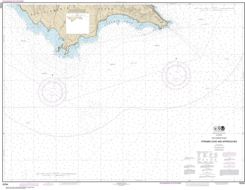 NOAA Chart 18764. Nautical Chart of San Clemente Island Pyramid Cove