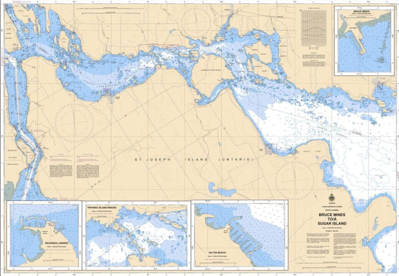 2250 Bruce Mines to Sugar Island nautical chart by Canadian Hydrographic Service 2250 Bruce Mines to Sugar Island nautical chart by Canadian Hydrographic Service