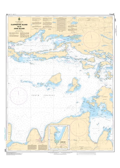 CHS Chart 2257 Clapperton Island to John Island hydrographic map Ontario CHS Chart 2257 Clapperton Island to John Island hydrographic map Ontario