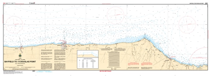 CHS Chart 2261 Bayfield to Douglas Point hydrographic map Ontario CHS Chart 2261 Bayfield to Douglas Point hydrographic map Ontario