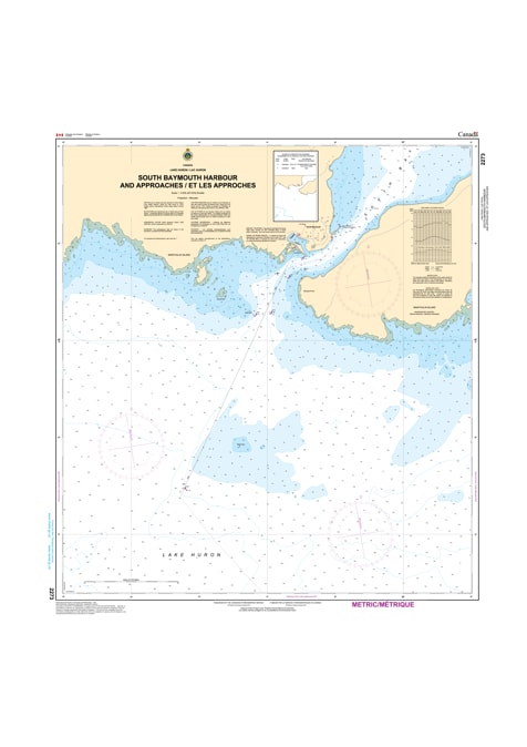CHS Chart 2273 South Baymouth Harbour & Approaches hydrographic map Ontario CHS Chart 2273 South Baymouth Harbour & Approaches hydrographic map Ontario