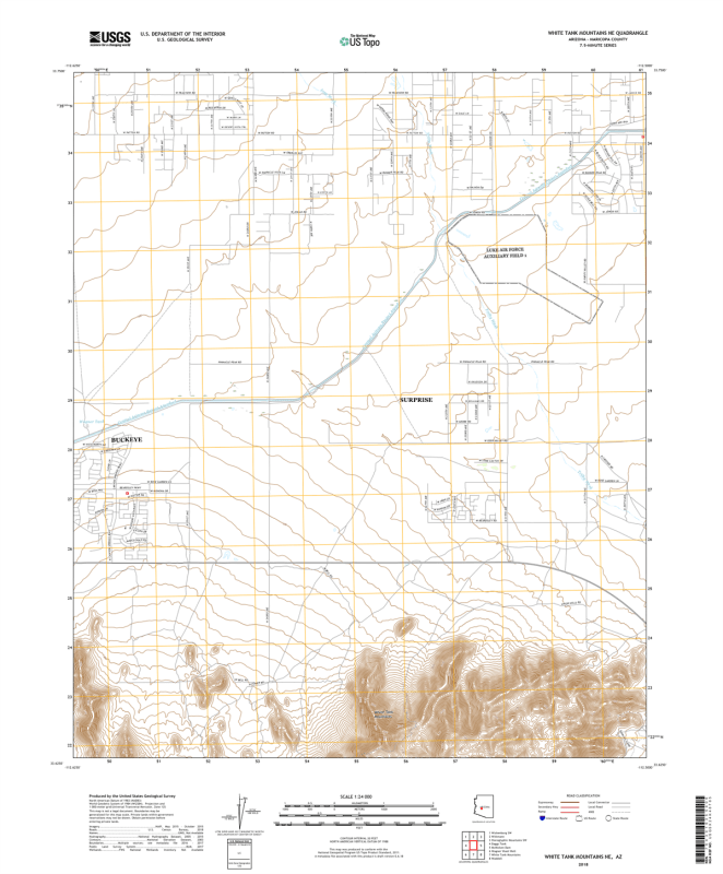 White Tank Mountains NE Arizona - 24k Topo Map
