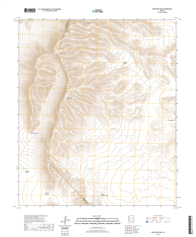 Whitlock Peak Arizona - 24k Topo Map