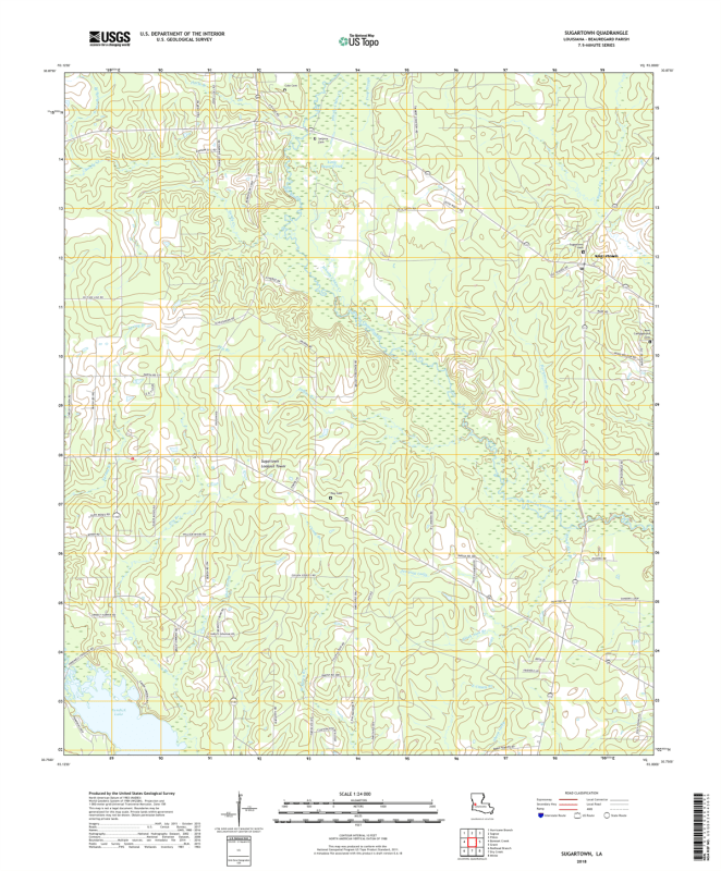 Sugartown Louisiana - 24k Topo Map