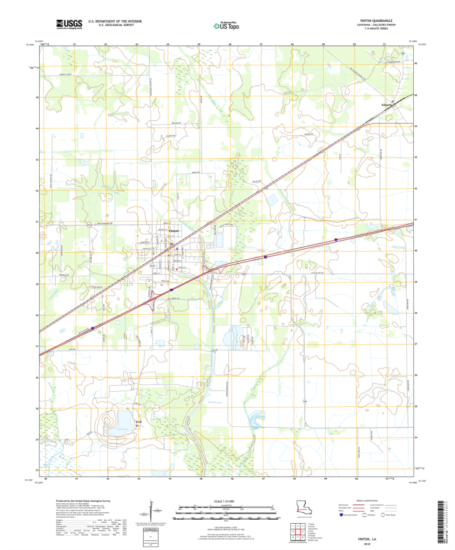 Vinton Louisiana - 24k Topo Map