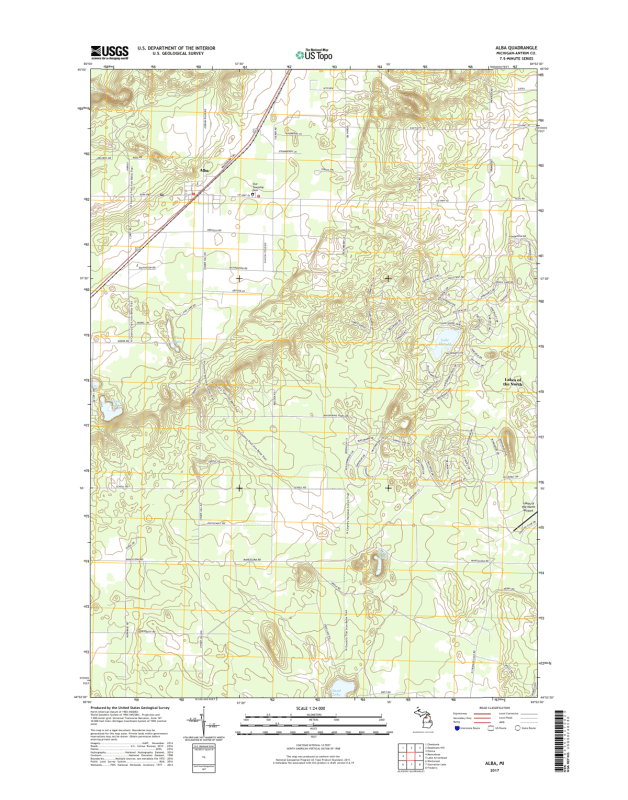 Alba Michigan - 24k Topo Map
