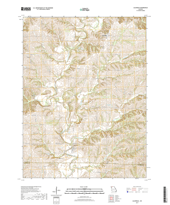 Allendale Missouri - 24k Topo Map