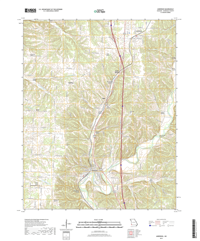 Anderson Missouri - 24k Topo Map