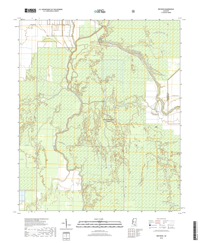 Red Rock Mississippi - 24k Topo Map
