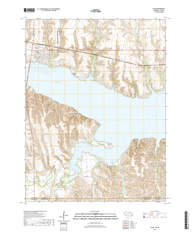 Alma SW - Nebraska - Kansas - 24k Topo Map