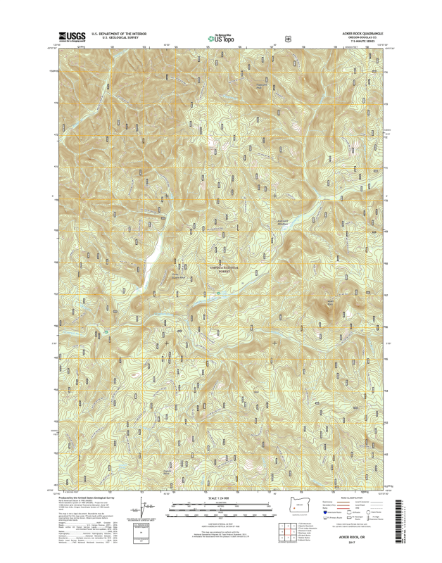 Acker Rock Oregon  - 24k Topo Map