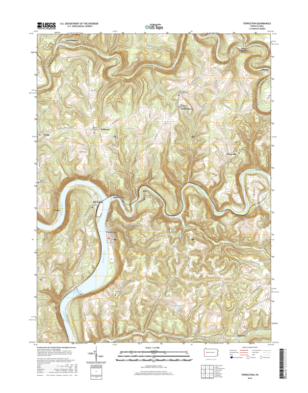 Templeton Pennsylvania  - 24k Topo Map