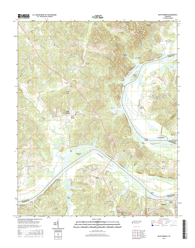 Bath Springs Tennessee  - 24k Topo Map