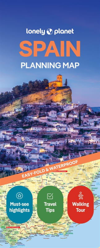 Lonely Planet Spain Planning Map featuring a waterproof, tear-resistant design, protective slipcase, and expert road trip itineraries for all Spanish regions. Lonely Planet Spain Planning Map featuring a waterproof, tear-resistant design, protective slipcase, and expert road trip itineraries for all Spanish regions.
