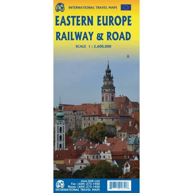 Plan your Eastern Europe trip with this road & rail map. Features fast-train routes, major highways, cruise lines, national parks, and key Points of Interest (POI).
