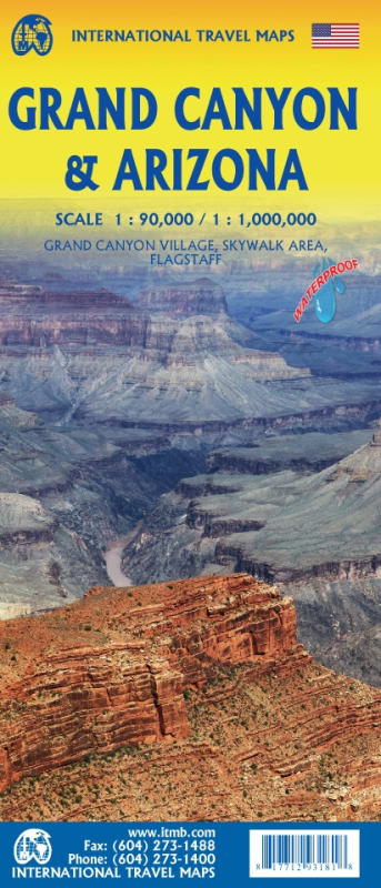 The essential double-sided, waterproof map for Arizona and the Grand Canyon. Features viewpoints, hiking trails, wilderness campgrounds, and historic Route 66 access. Includes a detailed inset map of Flagstaff.