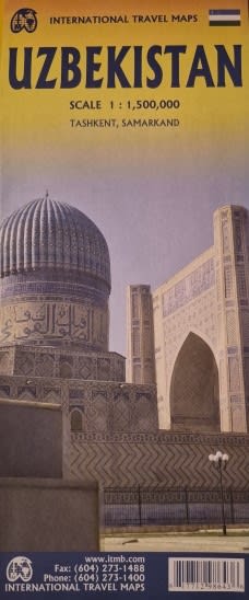 Uzbekistan travel reference map at 1:1,500,000 scale with detailed city insets of Samarkand and Tashkent and Silk Road historical sites. Uzbekistan travel reference map at 1:1,500,000 scale with detailed city insets of Samarkand and Tashkent and Silk Road historical sites.