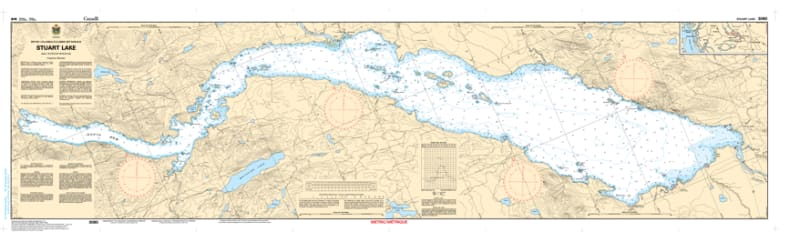 Navigate Stuart Lake and the Fort St. James region safely with CHS Chart 3080. Official 2026 depth data and hazard markers for BC's premier Northern Interior waterway.