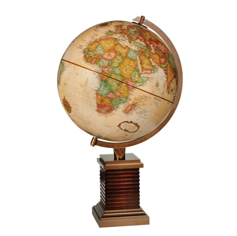 Discover the genius of Americas greatest architect with the Frank Lloyd Wright Glencoe 12-inch desk globe. This exquisite piece is more than just a globe, it is a piece of architectural history adapted from an unbuilt 1911 design by Frank Lloyd Wright. Th