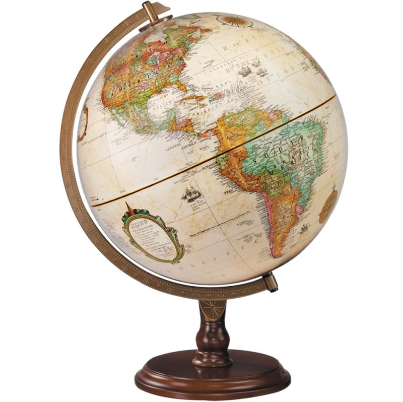 Découvrez le prestige du globe Lenox de Replogle. Une mappemonde de 30 cm au style parchemin montée sur un socle élégant en bois de noyer véritable. Livraison soignée. Découvrez le prestige du globe Lenox de Replogle. Une mappemonde de 30 cm au style parchemin montée sur un socle élégant en bois de noyer véritable. Livraison soignée.