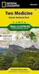 Glacier National Park Two Medicine Trails Map. This map delivers unmatched detail and valuable information to assist you year-round in your exploration of southeastern Glacier National Park. Expertly researched and created in partnership with local land m
