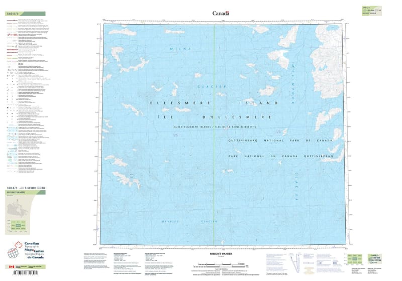 340E03 - MOUNT VANIER - Topographic Map