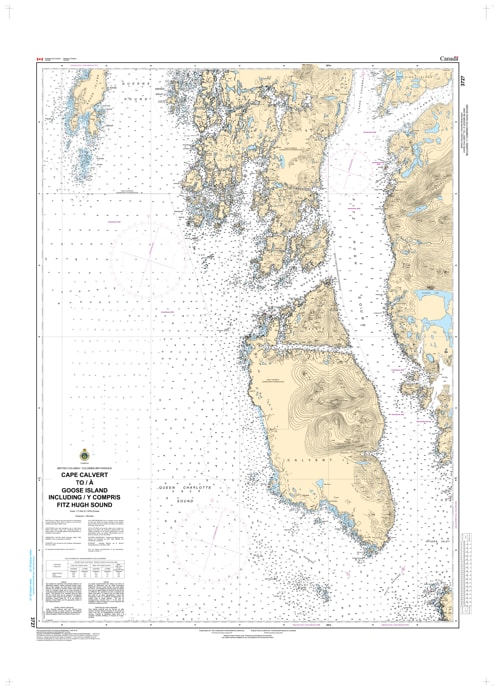 CHS Chart 3727 - Official Canadian Nautical Chart for Cape Calvert to Goose Island, featuring 1:73,584 scale mapping of Fitz Hugh Sound and the Hakai Passage. CHS Chart 3727 - Official Canadian Nautical Chart for Cape Calvert to Goose Island, featuring 1:73,584 scale mapping of Fitz Hugh Sound and the Hakai Passage.