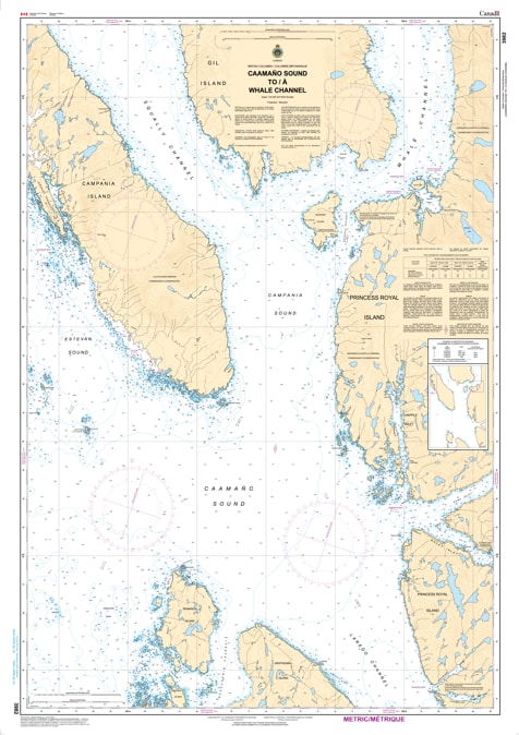CHS Chart 3982 - Official Canadian Nautical Chart for Caamaño Sound to Whale Channel, featuring 1:40,000 scale mapping of the Gil Island region. CHS Chart 3982 - Official Canadian Nautical Chart for Caamaño Sound to Whale Channel, featuring 1:40,000 scale mapping of the Gil Island region.