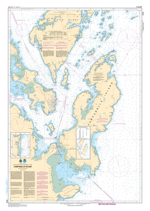 4114 Campobello Island Nautical Chart - An official Canadian maritime navigation map featuring depth soundings, the Lubec Narrows, and Passamaquoddy Bay in New Brunswick and Maine. 4114 Campobello Island Nautical Chart - An official Canadian maritime navigation map featuring depth soundings, the Lubec Narrows, and Passamaquoddy Bay in New Brunswick and Maine.