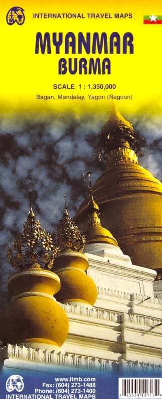 Explore Myanmar (Burma) with confidence. This detailed travel map features a comprehensive road network, city insets for Yangon and Mandalay, and markers for the ancient temples of Bagan. Durable and waterproof. Explore Myanmar (Burma) with confidence. This detailed travel map features a comprehensive road network, city insets for Yangon and Mandalay, and markers for the ancient temples of Bagan. Durable and waterproof.