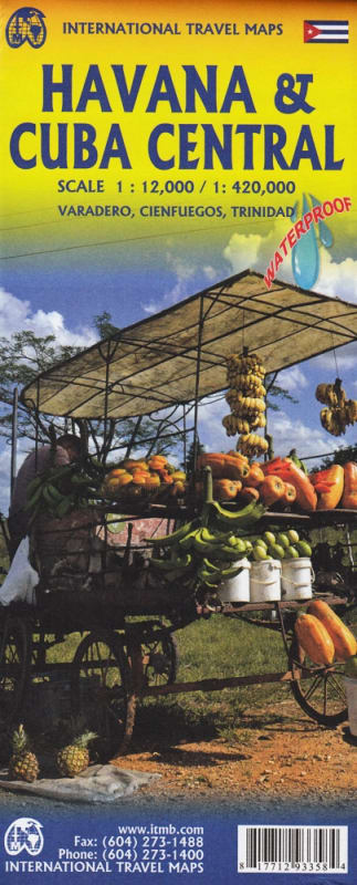 Definitive double-sided map: Updated Havana City tourist map on one side, Central Cuba road atlas (Havana to Sancti SpÃ­ritus) on the reverse. Includes resorts, hotels, beaches, roads, and museums. Essential for your Cuban vacation.