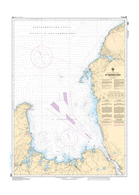 Official CHS Nautical Chart 4462 showing St. Georges Bay, Cape George, and the northern entrance to the Strait of Canso. Official CHS Nautical Chart 4462 showing St. Georges Bay, Cape George, and the northern entrance to the Strait of Canso.