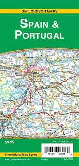 SPAIN & PORTUGAL ROAD MAP.  This is a detailed Freytag & Berndt two-sided folded road map showing distances, points of interest, a full index and legend. Scale is 3 inches to 80 km.