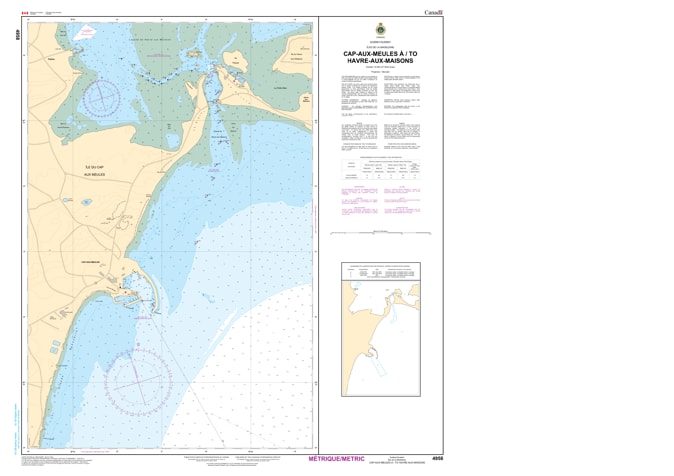 Navigate the Magdalen Islands safely with CHS Chart 4958. Official 2026 data for Cap-aux-Meules and Havre-aux-Maisons, featuring harbor depths, ferry routes, and hazard markers. Navigate the Magdalen Islands safely with CHS Chart 4958. Official 2026 data for Cap-aux-Meules and Havre-aux-Maisons, featuring harbor depths, ferry routes, and hazard markers.