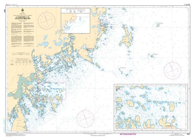 Navigate Quebec's Lower North Shore safely with CHS Chart 4967. Official 2026 depth data and navigation aids for La TabatiÃ¨re, Gros-MÃ©catina, and ÃŽle du Petit MÃ©catina.