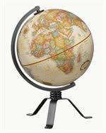 Replogle MacKie 9-inch desk globe with antique map and modern silver metallic base Replogle MacKie 9-inch desk globe with antique map and modern silver metallic base