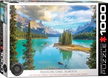 MALIGNE LAKE - PUZZLE - 1000 PC.  High quality of Maligne Lake in Alberta.