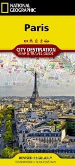 Paris City Destination Map & Travel Guide. Durable, lightweight, waterproof map of Paris, France which includes points of interest, inset map, transit system, travel information and top attractions such as the Eiffel Tower, Notre Dame, Latin Quarter, Vers
