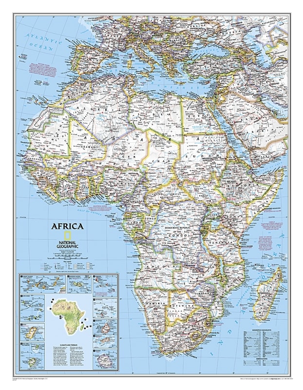 Detailed political map of Africa including boundaries, highways, and airports Detailed political map of Africa including boundaries, highways, and airports