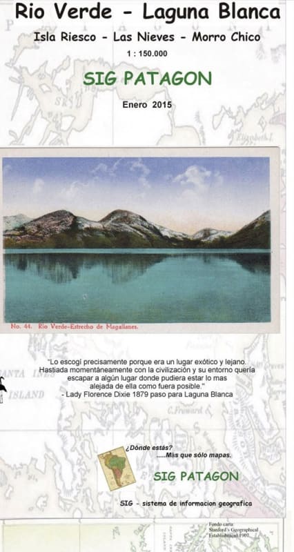 Rio Verde, Laguna Blanca, Isla Riesco, Las Nieves, Morro Chico Travel Map. This is a waterproof folded map of Rio Verde, Laguna Blanca, Isla Riesco, Las Nieves, Morro Chico. This is a Spanish language only map and will help you successfully navigate this