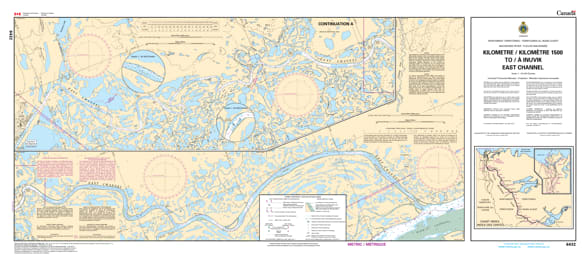 6432 KM 1500 to Inuvik East Channel Nautical Chart - An official Canadian river navigation map featuring depth soundings and harbor details for Inuvik and the Mackenzie Delta. 6432 KM 1500 to Inuvik East Channel Nautical Chart - An official Canadian river navigation map featuring depth soundings and harbor details for Inuvik and the Mackenzie Delta.