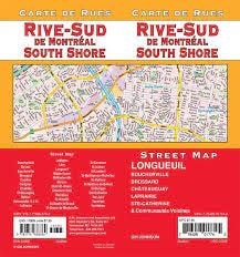 RIVE SUD DE MONTREAL SOUTH SHORE MAP.  This is a detailed road map which includes Longueuil, Boucherville, Brossard, Chateauguay, Laprairie, Ste Catherin, and many more communities.