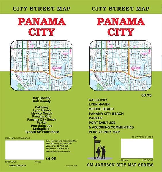 Detailed road map including areas of Callaway, Lynn Haven, Mexico Beach, Parker, Port Saint Joe, and adjoining communities, plus a vicinity map.