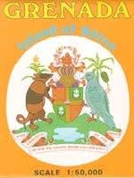 Vintage Grenada Map - Antique Topographic Map of the Island of Spice - St. George's Inset Vintage Grenada Map - Antique Topographic Map of the Island of Spice - St. George's Inset