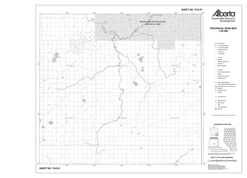 74E01R Alberta Resource Access Map